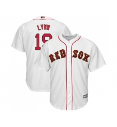 Youth Boston Red Sox #19 Fred Lynn Authentic White 2019 Gold Program Cool Base Baseball Jersey