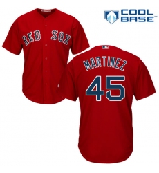 Youth Majestic Boston Red Sox #45 Pedro Martinez Authentic Red Alternate Home Cool Base MLB Jersey