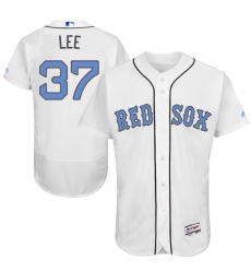 Men's Majestic Boston Red Sox #37 Bill Lee Authentic White 2016 Father's Day Fashion Flex Base MLB Jersey