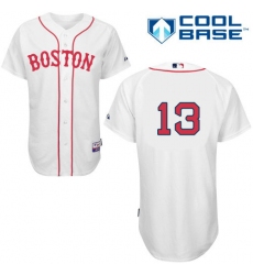Men's Majestic Boston Red Sox #13 Hanley Ramirez Replica White New Cool Base MLB Jersey