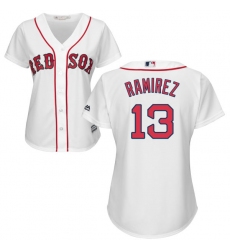 Women's Majestic Boston Red Sox #13 Hanley Ramirez Authentic White Home MLB Jersey
