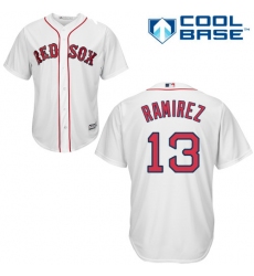 Youth Majestic Boston Red Sox #13 Hanley Ramirez Replica White Home Cool Base MLB Jersey