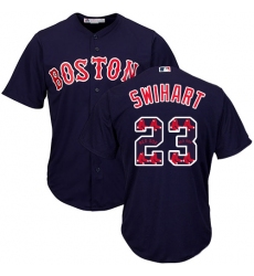 Men's Majestic Boston Red Sox #23 Blake Swihart Authentic Navy Blue Team Logo Fashion Cool Base MLB Jersey