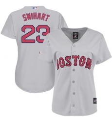 Women's Majestic Boston Red Sox #23 Blake Swihart Replica Grey Road MLB Jersey