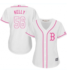 Women's Majestic Boston Red Sox #56 Joe Kelly Authentic White Fashion MLB Jersey