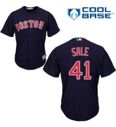 Youth Majestic Boston Red Sox #41 Chris Sale Authentic Navy Blue Alternate Road Cool Base MLB Jersey