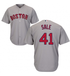 Youth Majestic Boston Red Sox #41 Chris Sale Replica Grey Road Cool Base MLB Jersey