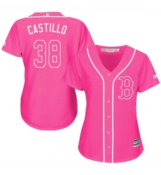 Women's Majestic Boston Red Sox #38 Rusney Castillo Replica Pink Fashion MLB Jersey