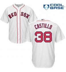 Youth Majestic Boston Red Sox #38 Rusney Castillo Replica White Home Cool Base MLB Jersey