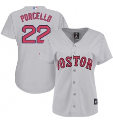 Women's Majestic Boston Red Sox #22 Rick Porcello Authentic Grey Road MLB Jersey