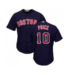 Men's Boston Red Sox #10 David Price Authentic Navy Blue Team Logo Fashion Cool Base Baseball Jersey
