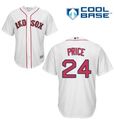 Youth Majestic Boston Red Sox #24 David Price Replica White Home Cool Base MLB Jersey