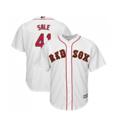 Women's Boston Red Sox #18 Mitch Moreland Authentic White 2019 Gold Program Cool Base Baseball Jersey