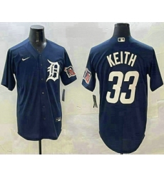 Men's Detroit Tigers #33 Colt Keith Navy With Cool Base Stitched Jersey