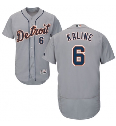 Men's Majestic Detroit Tigers #6 Al Kaline Grey Road Flex Base Authentic Collection MLB Jersey