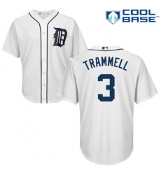 Youth Majestic Detroit Tigers #3 Alan Trammell Replica White Home Cool Base MLB Jersey