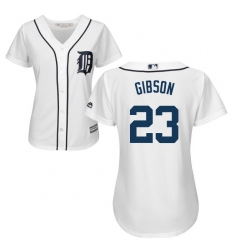 Women's Majestic Detroit Tigers #23 Kirk Gibson Authentic White Home Cool Base MLB Jersey