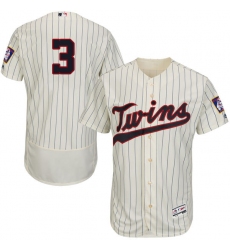 Men's Majestic Minnesota Twins #3 Harmon Killebrew Authentic Cream Alternate Flex Base Authentic Collection MLB Jersey