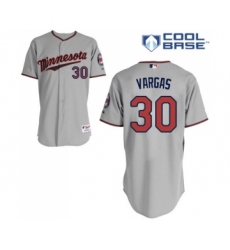 Men's Minnesota Twins #30 Kennys Vargas Replica Grey Road Cool Base Baseball Jersey