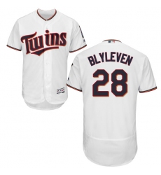 Men's Majestic Minnesota Twins #28 Bert Blyleven White Home Flex Base Authentic Collection MLB Jersey