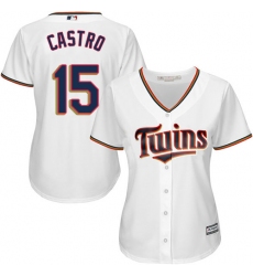 Women's Majestic Minnesota Twins #15 Jason Castro Replica White Home Cool Base MLB Jersey