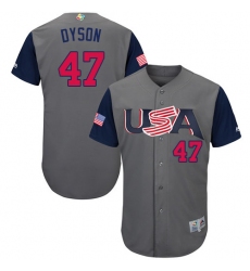 Youth USA Baseball Majestic #47 Sam Dyson Gray 2017 World Baseball Classic Authentic Team Jersey