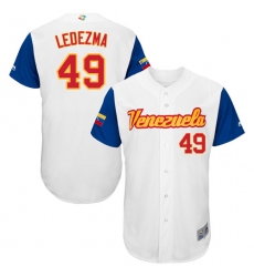 Men's Venezuela Baseball Majestic #49 Wil Ledezma White 2017 World Baseball Classic Authentic Team Jersey