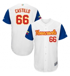 Men's Venezuela Baseball Majestic #66 Jose Castillo White 2017 World Baseball Classic Authentic Team Jersey