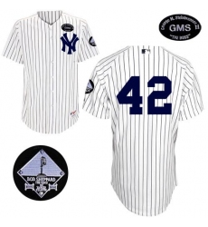 Men's Majestic New York Yankees #42 Mariano Rivera Authentic White GMS 