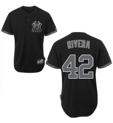Men's Majestic New York Yankees #42 Mariano Rivera Replica Black Fashion MLB Jersey