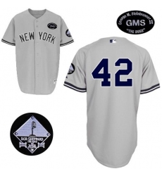 Men's Majestic New York Yankees #42 Mariano Rivera Replica Grey GMS 