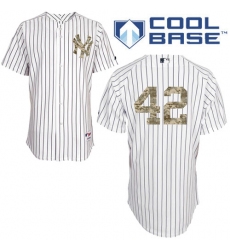 Men's Majestic New York Yankees #42 Mariano Rivera Replica White USMC Cool Base MLB Jersey