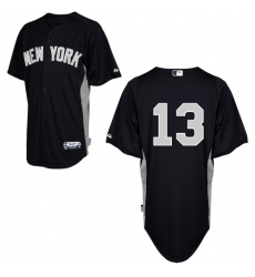 Men's Majestic New York Yankees #13 Alex Rodriguez Authentic Black 2011 Road Cool Base BP MLB Jersey