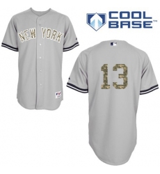 Men's Majestic New York Yankees #13 Alex Rodriguez Replica Grey USMC Cool Base MLB Jersey