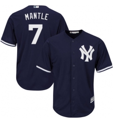 Youth Majestic New York Yankees #7 Mickey Mantle Replica Navy Blue Alternate MLB Jersey