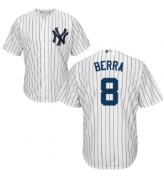 Youth Majestic New York Yankees #8 Yogi Berra Replica White Home MLB Jersey