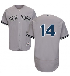 Men's Majestic New York Yankees #14 Brian Roberts Grey Road Flex Base Authentic Collection MLB Jersey