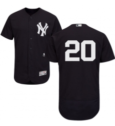Men's Majestic New York Yankees #20 Jorge Posada Navy Blue Alternate Flex Base Authentic Collection MLB Jersey