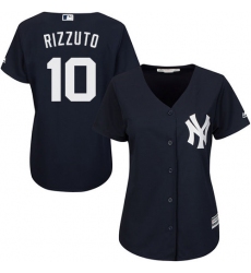 Women's Majestic New York Yankees #10 Phil Rizzuto Replica Navy Blue Alternate MLB Jersey