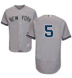Men's Majestic New York Yankees #5 Joe DiMaggio Grey Road Flex Base Authentic Collection MLB Jersey