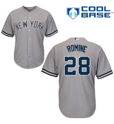 Youth Majestic New York Yankees #28 Austin Romine Authentic Grey Road MLB Jersey