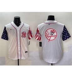 Men's New York Yankees Team Big Logo White American Style Limited Stitched Baseball Jersey