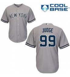 Men's Majestic New York Yankees #99 Aaron Judge Replica Grey Road MLB Jersey