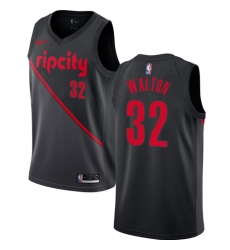 Women's Nike Portland Trail Blazers #32 Bill Walton Swingman Black NBA Jersey - 2018 19 City Edition