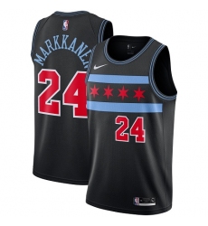 Youth Nike Chicago Bulls #24 Lauri Markkanen Swingman Black NBA Jersey - City Edition