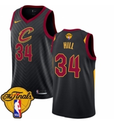Youth Nike Cleveland Cavaliers #34 Tyrone Hill Authentic Black 2018 NBA Finals Bound NBA Jersey Statement Edition