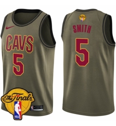 Youth Nike Cleveland Cavaliers #5 J.R. Smith Swingman Green Salute to Service 2018 NBA Finals Bound NBA Jersey