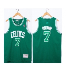 Men's Boston Celtics #7 Jaylen Brown Green Stitched Jersey