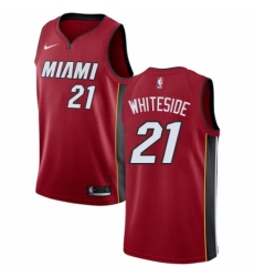 Women's Nike Miami Heat #21 Hassan Whiteside Authentic Red NBA Jersey Statement Edition