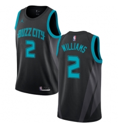 Women's Nike Jordan Charlotte Hornets #2 Marvin Williams Swingman Black NBA Jersey - 2018 19 City Edition